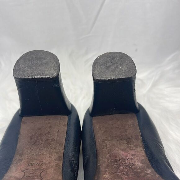 Tory Burch Abbey Navy Calf Leather Cap Toe Heels Sz 7.5 - Picture 7 of 7